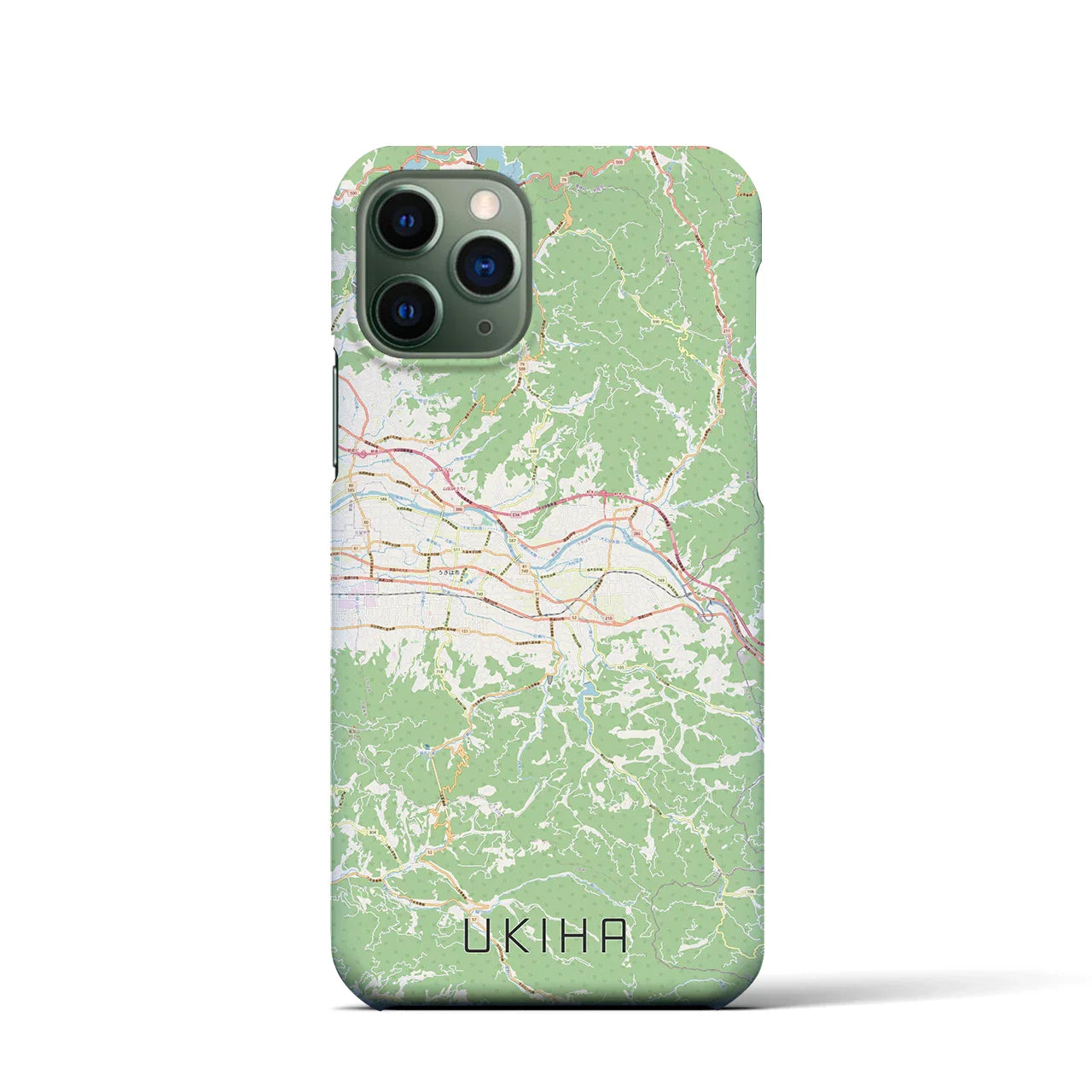 【うきは(福岡県)】地図柄iPhoneケース(バックカバータイプ)
