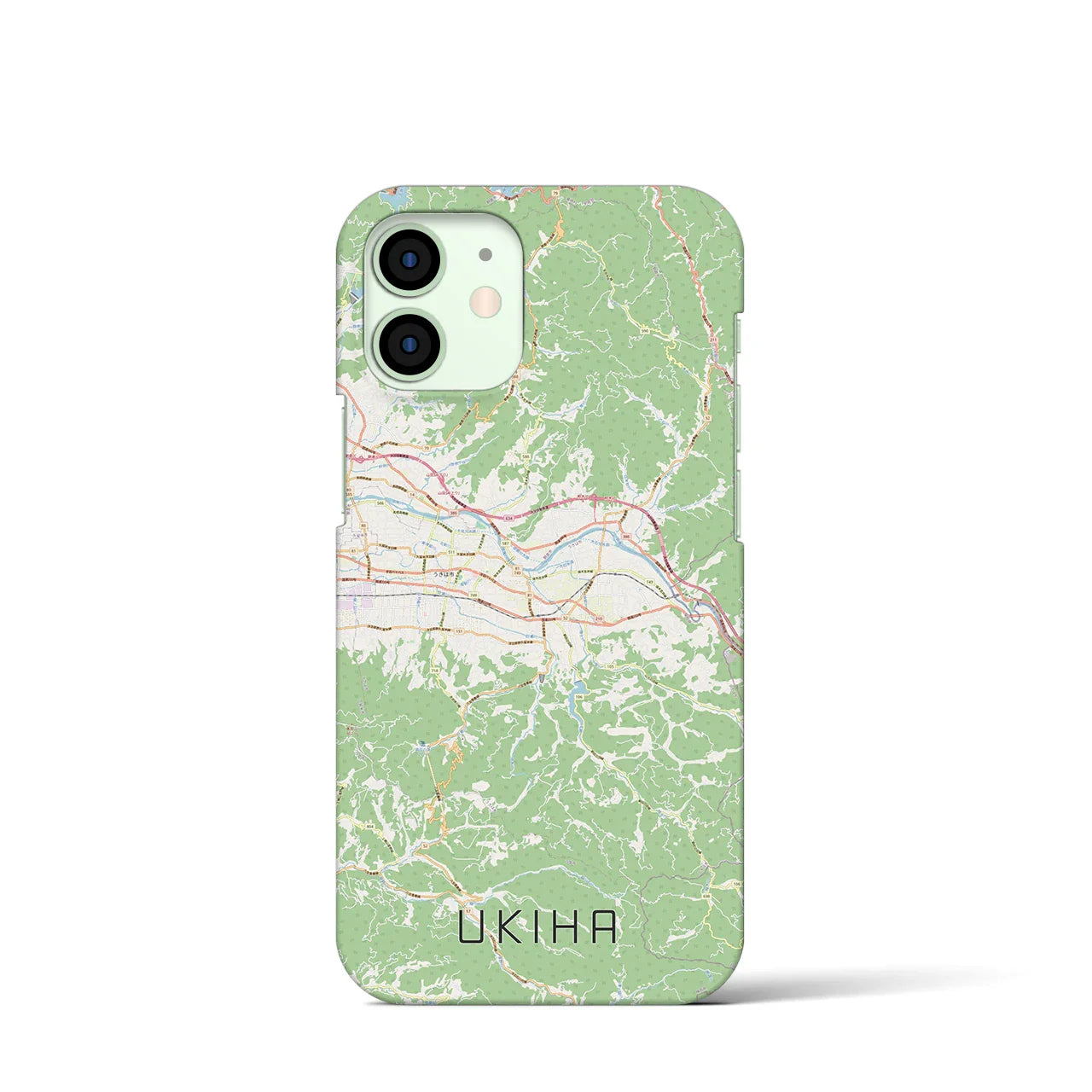 【うきは(福岡県)】地図柄iPhoneケース(バックカバータイプ)