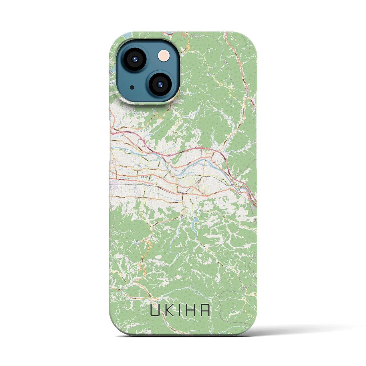【うきは(福岡県)】地図柄iPhoneケース(バックカバータイプ)