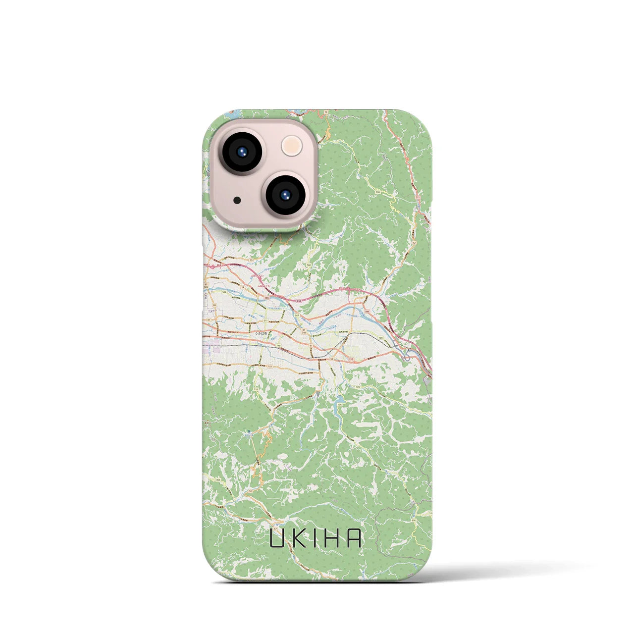 【うきは(福岡県)】地図柄iPhoneケース(バックカバータイプ)