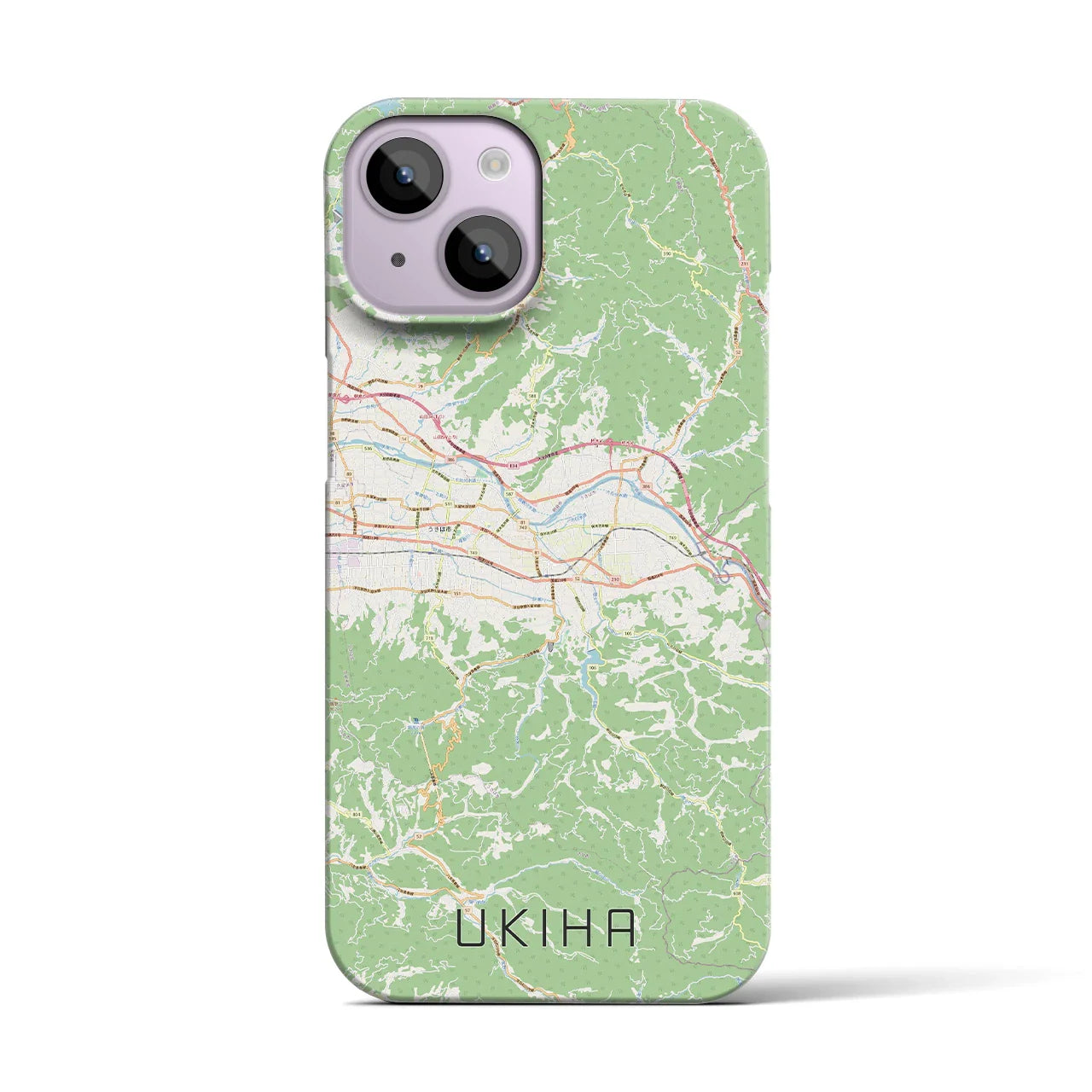 【うきは(福岡県)】地図柄iPhoneケース(バックカバータイプ)