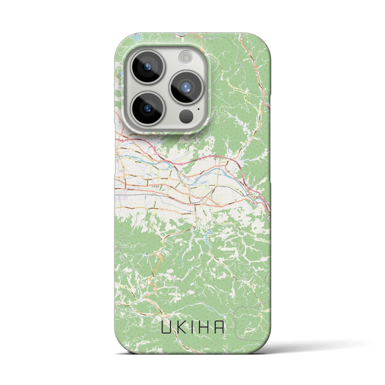 【うきは(福岡県)】地図柄iPhoneケース(バックカバータイプ)