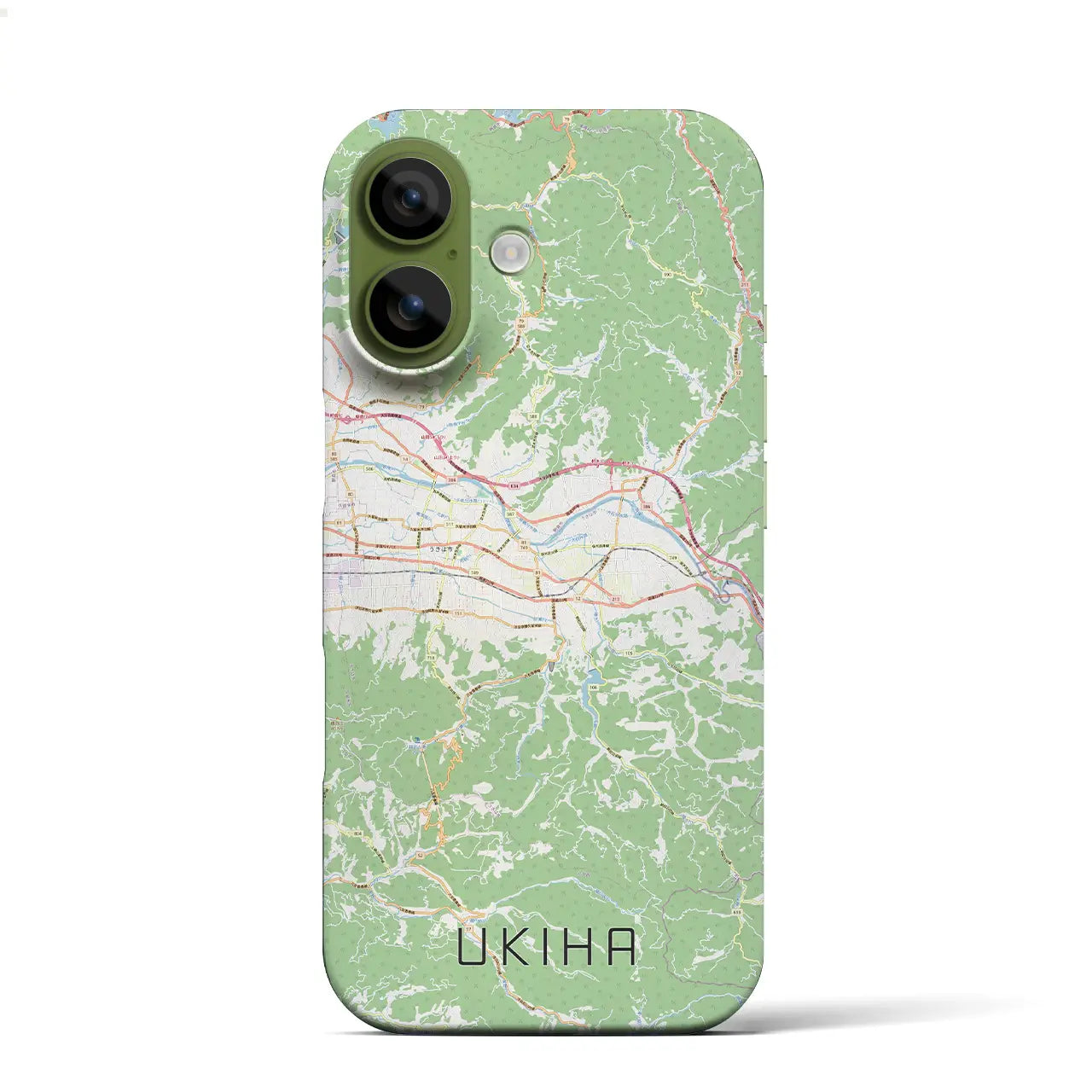 【うきは(福岡県)】地図柄iPhoneケース(バックカバータイプ)