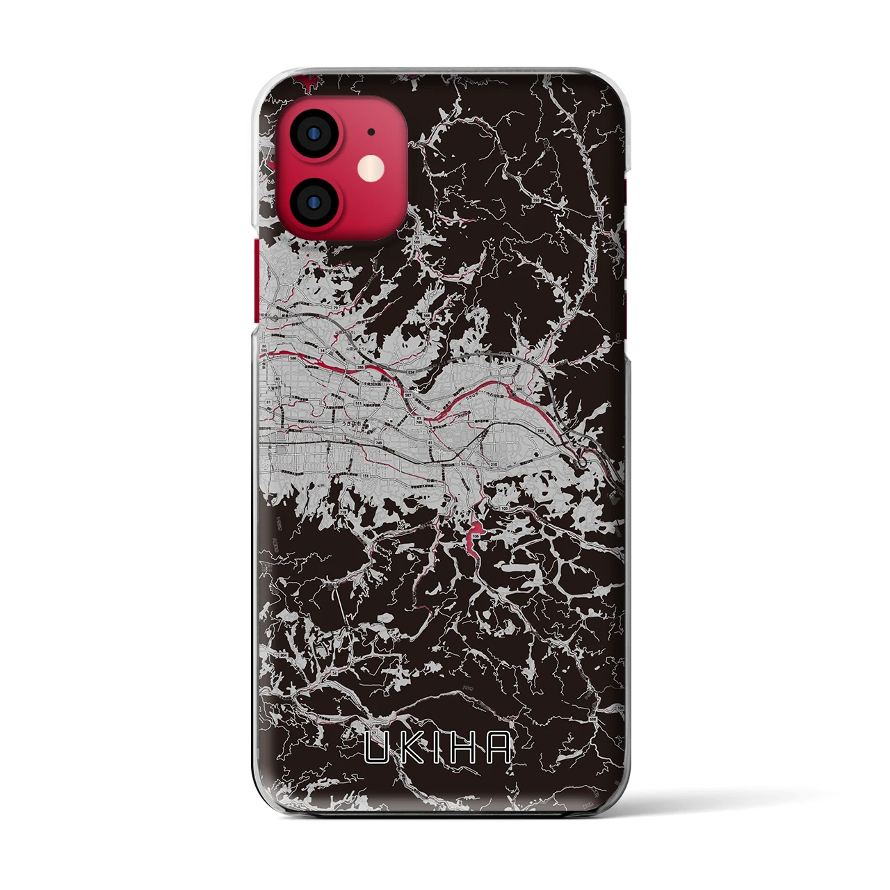 【うきは(福岡県)】地図柄iPhoneケース(クリアタイプ)