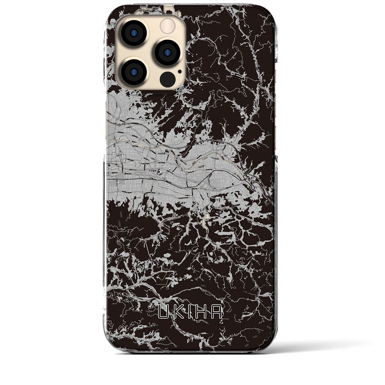 【うきは(福岡県)】地図柄iPhoneケース(クリアタイプ)