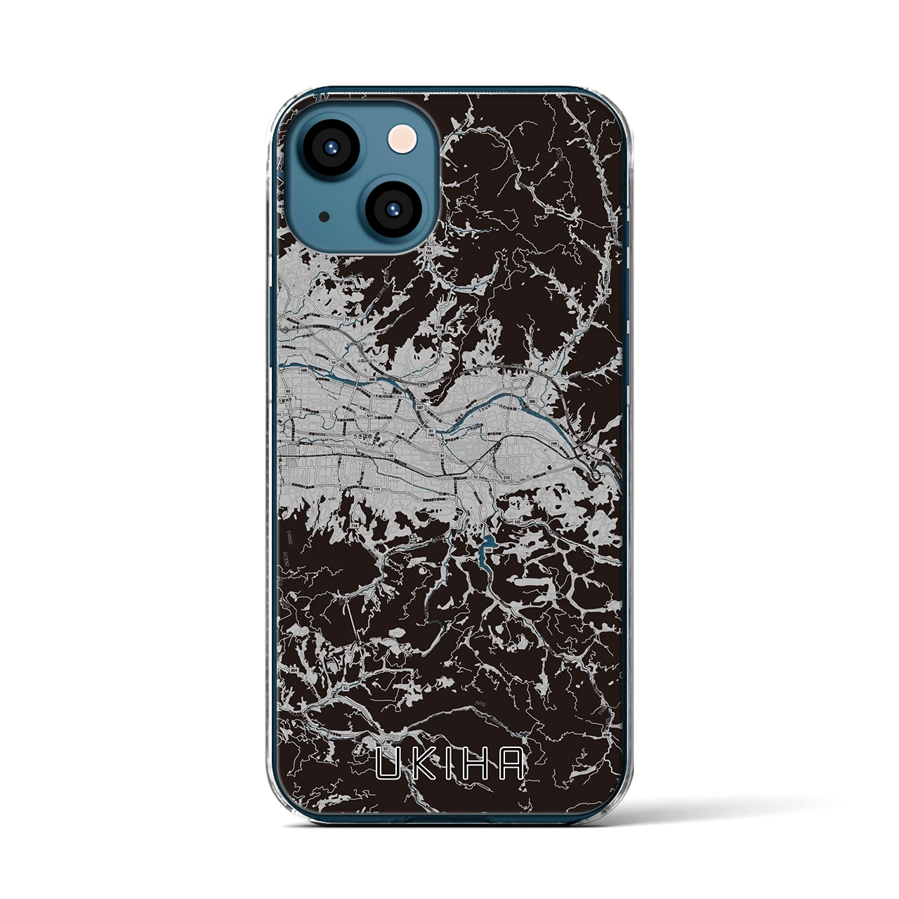 【うきは(福岡県)】地図柄iPhoneケース(クリアタイプ)