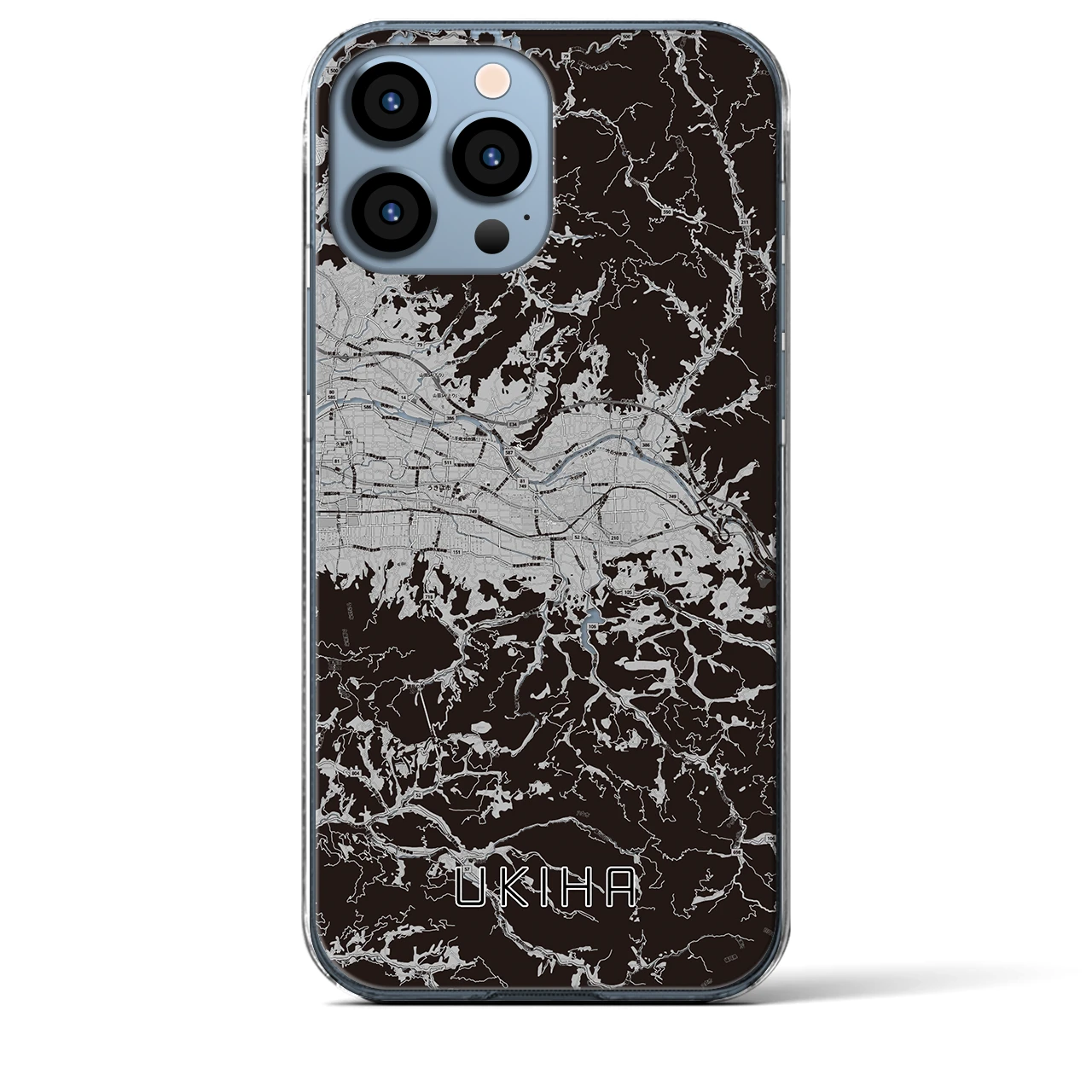 【うきは(福岡県)】地図柄iPhoneケース(クリアタイプ)