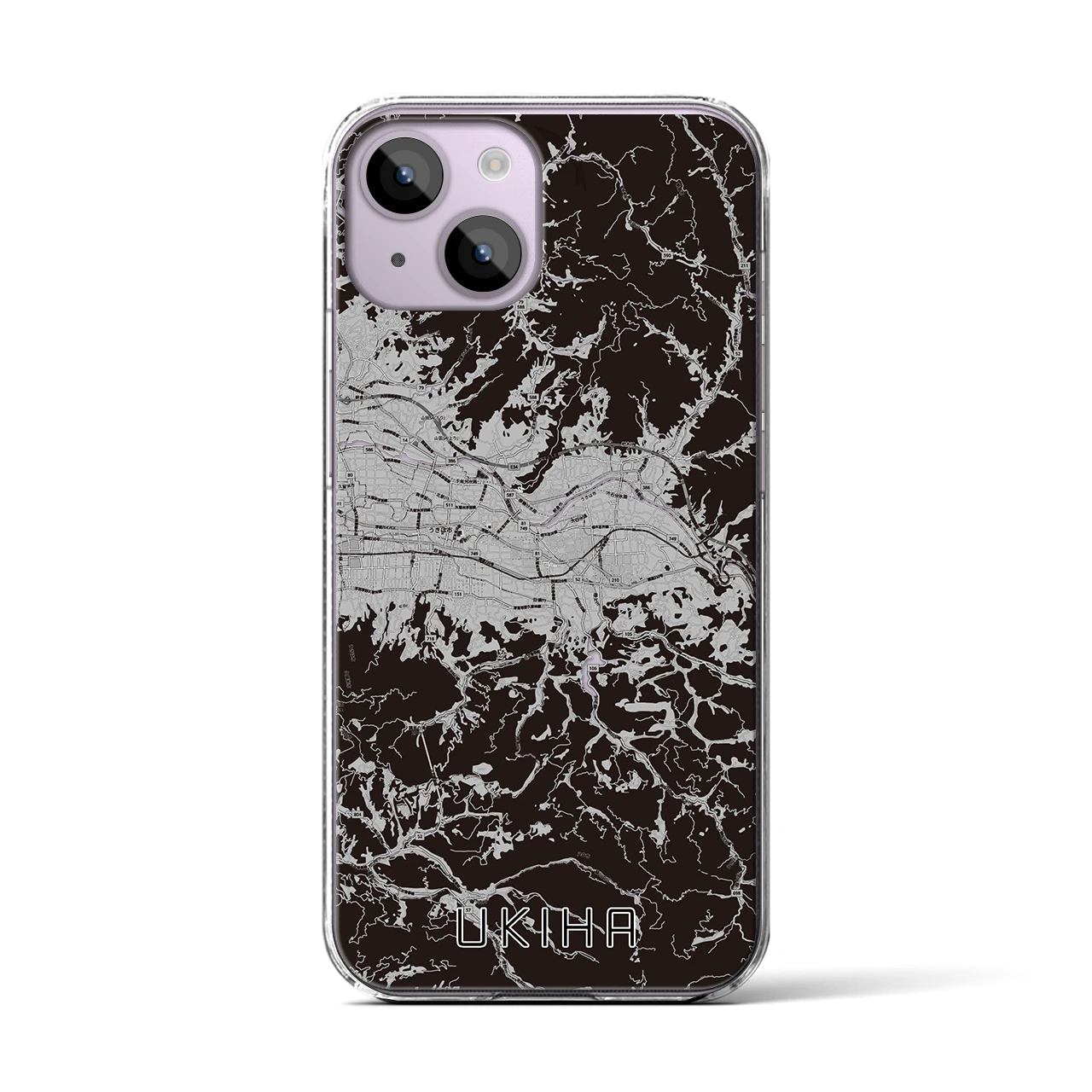 【うきは(福岡県)】地図柄iPhoneケース(クリアタイプ)