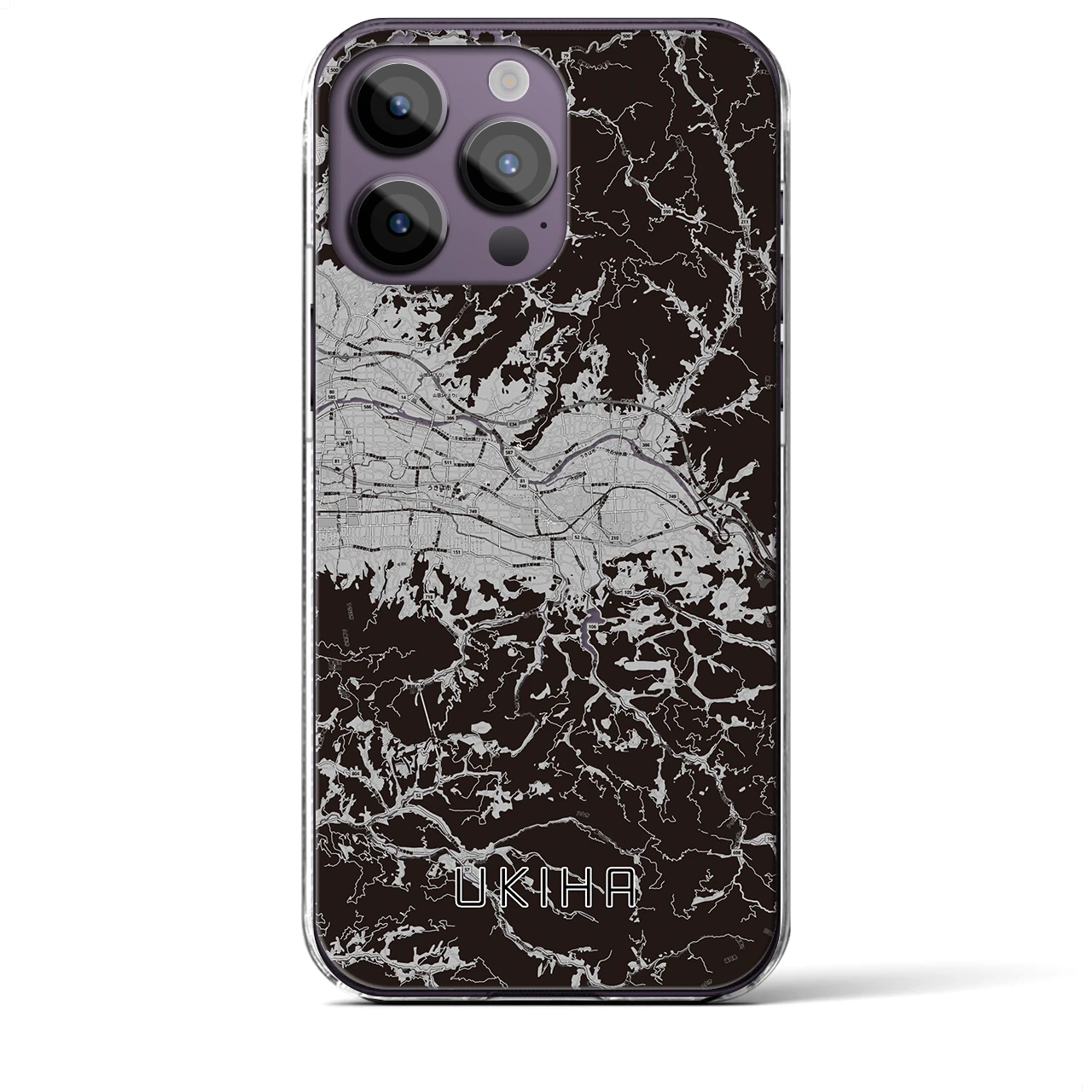 【うきは(福岡県)】地図柄iPhoneケース(クリアタイプ)