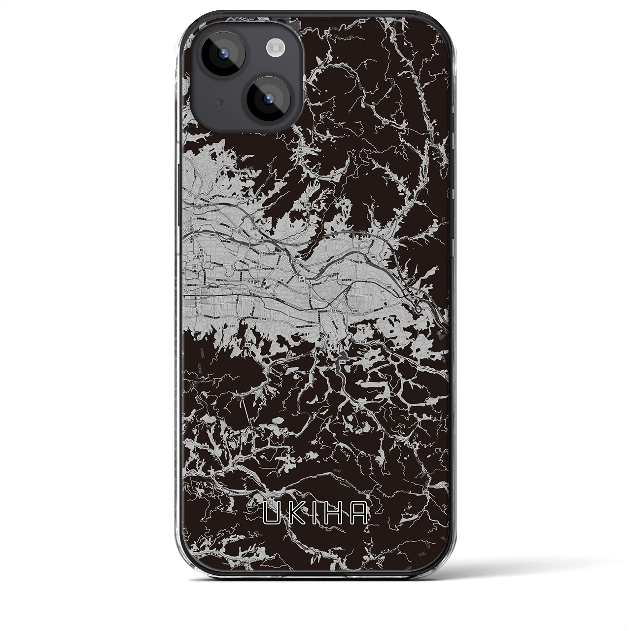 【うきは(福岡県)】地図柄iPhoneケース(クリアタイプ)