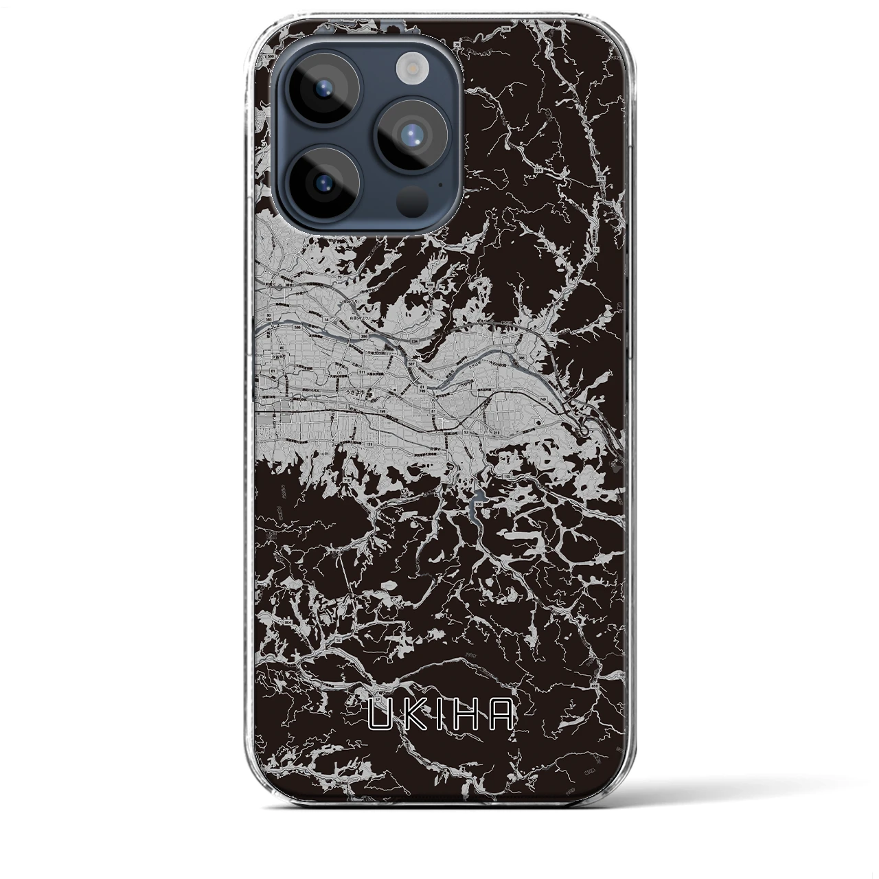 【うきは(福岡県)】地図柄iPhoneケース(クリアタイプ)