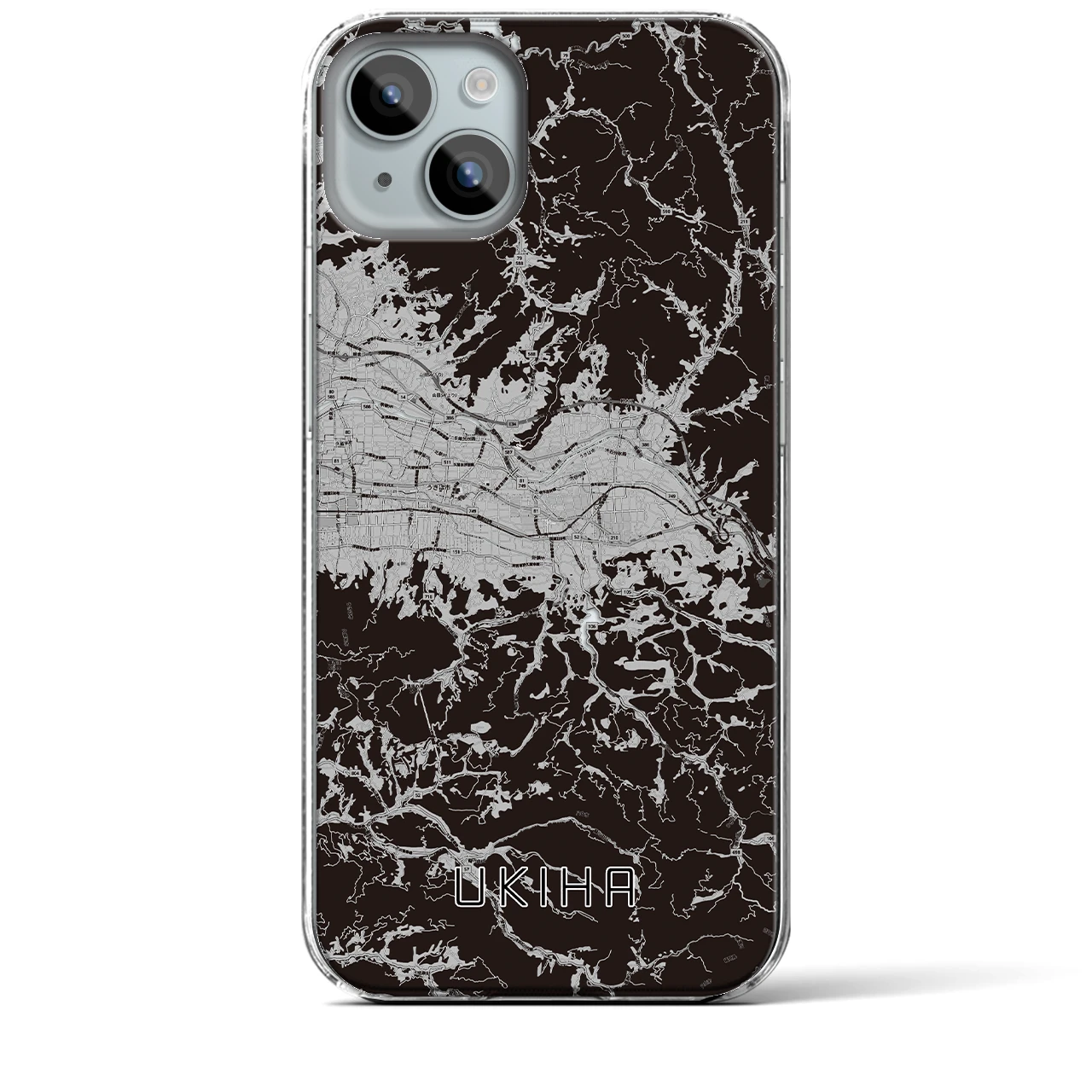 【うきは(福岡県)】地図柄iPhoneケース(クリアタイプ)