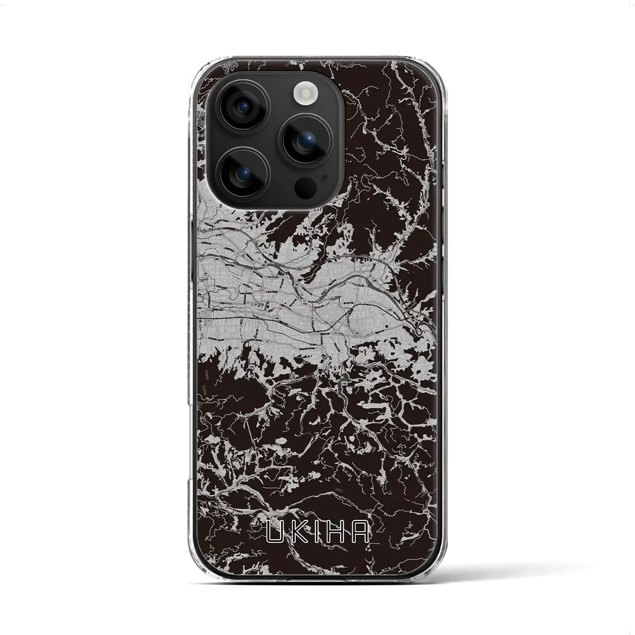 【うきは(福岡県)】地図柄iPhoneケース(クリアタイプ)