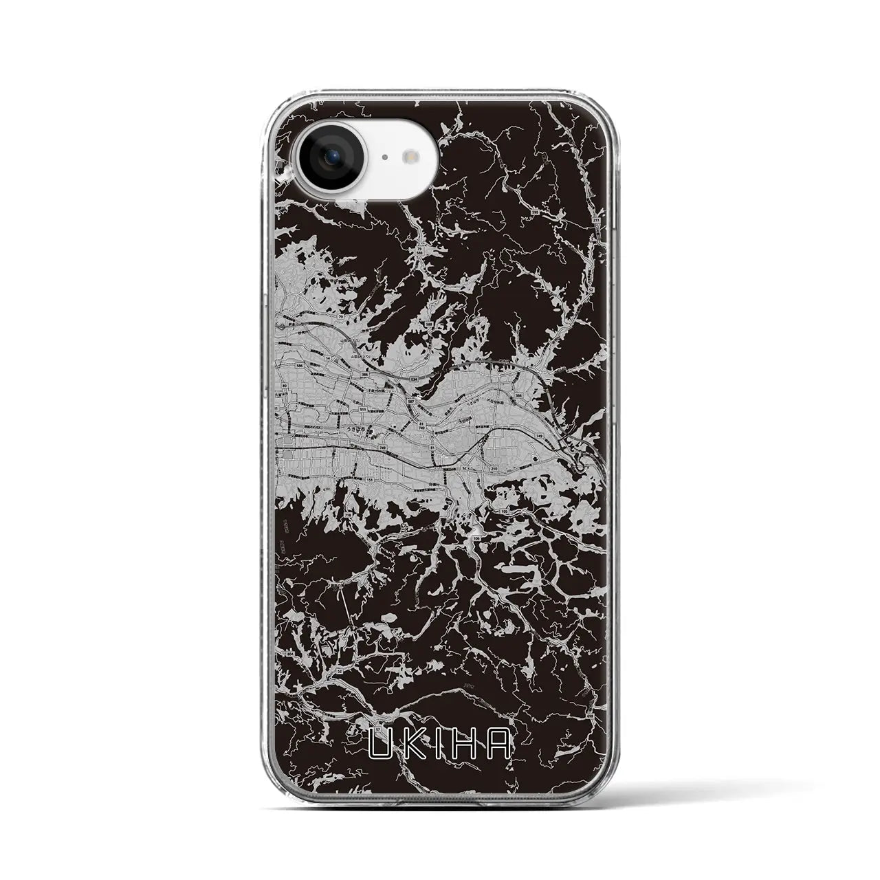 【うきは(福岡県)】地図柄iPhoneケース(クリアタイプ)