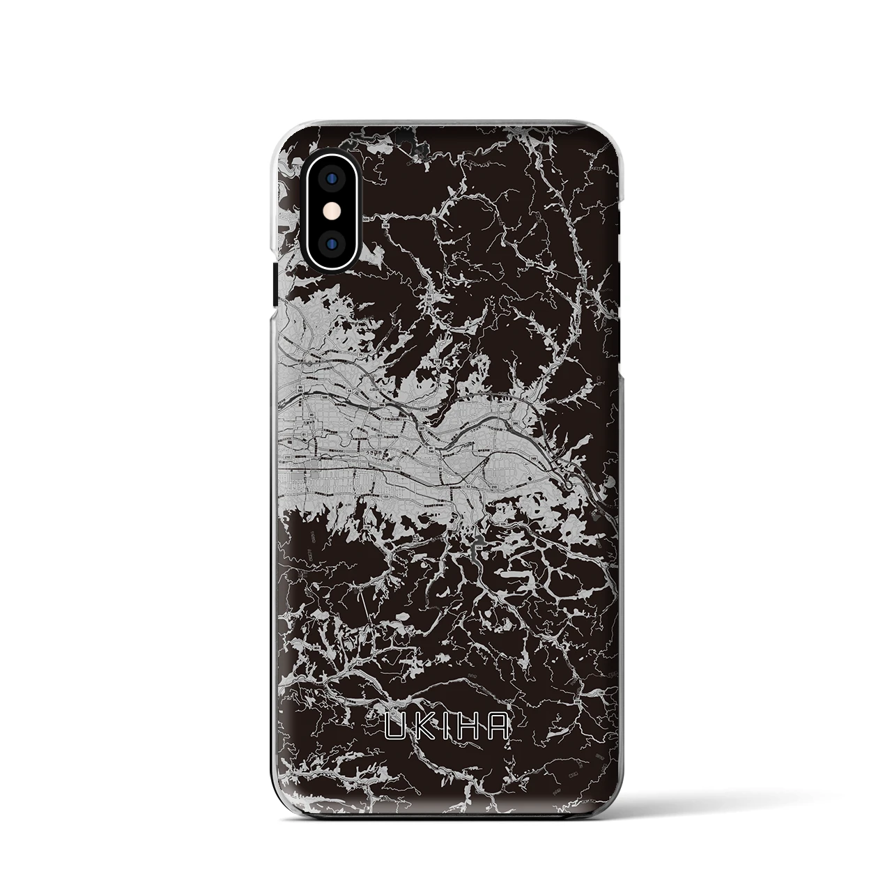 【うきは(福岡県)】地図柄iPhoneケース(クリアタイプ)