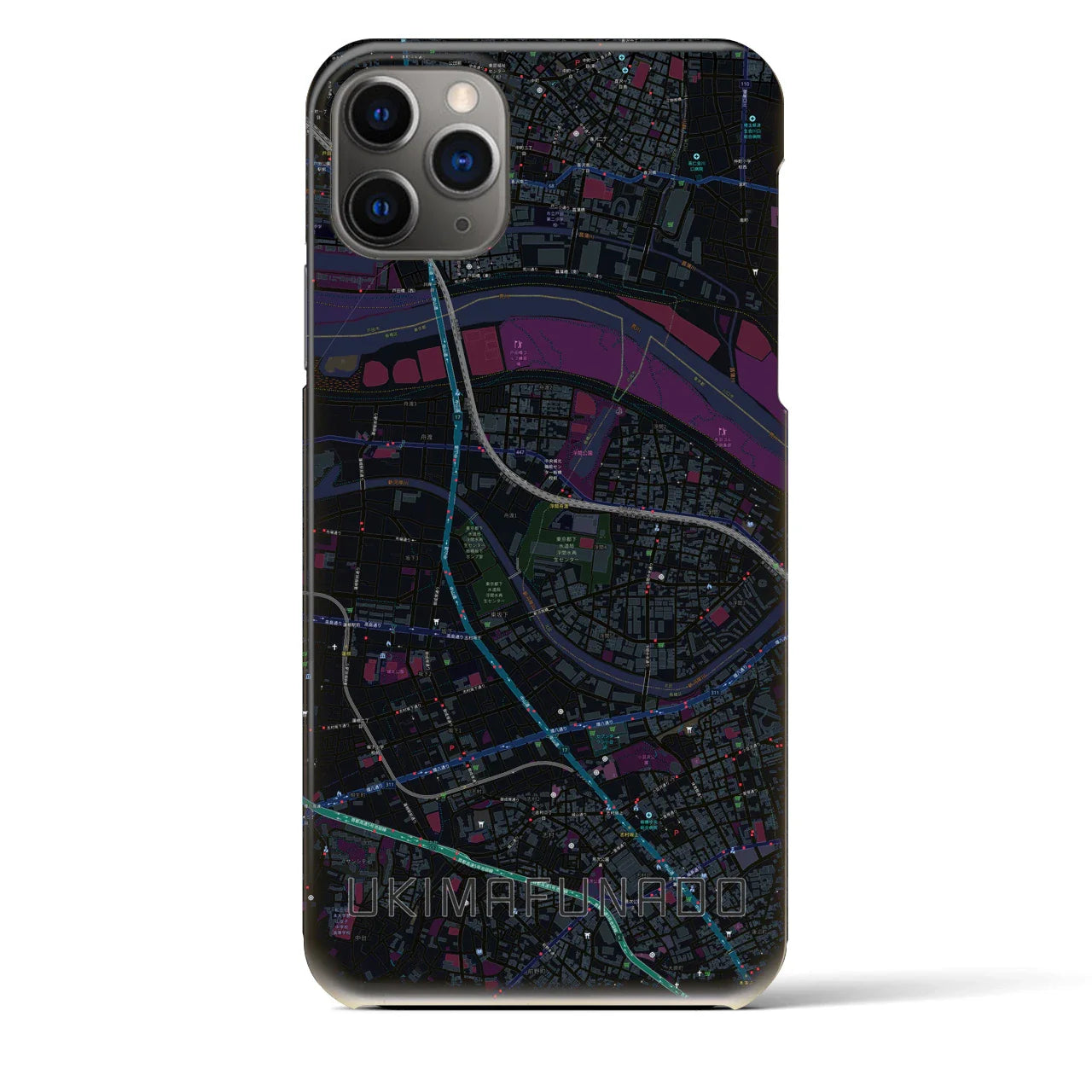 【浮間舟渡(東京都)】地図柄iPhoneケース(バックカバータイプ)