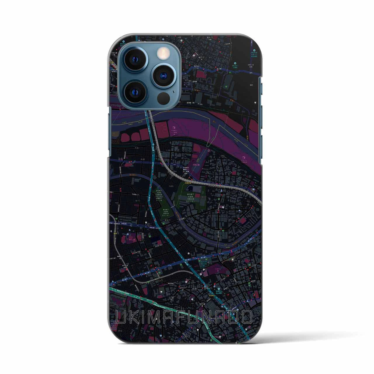 【浮間舟渡(東京都)】地図柄iPhoneケース(バックカバータイプ)