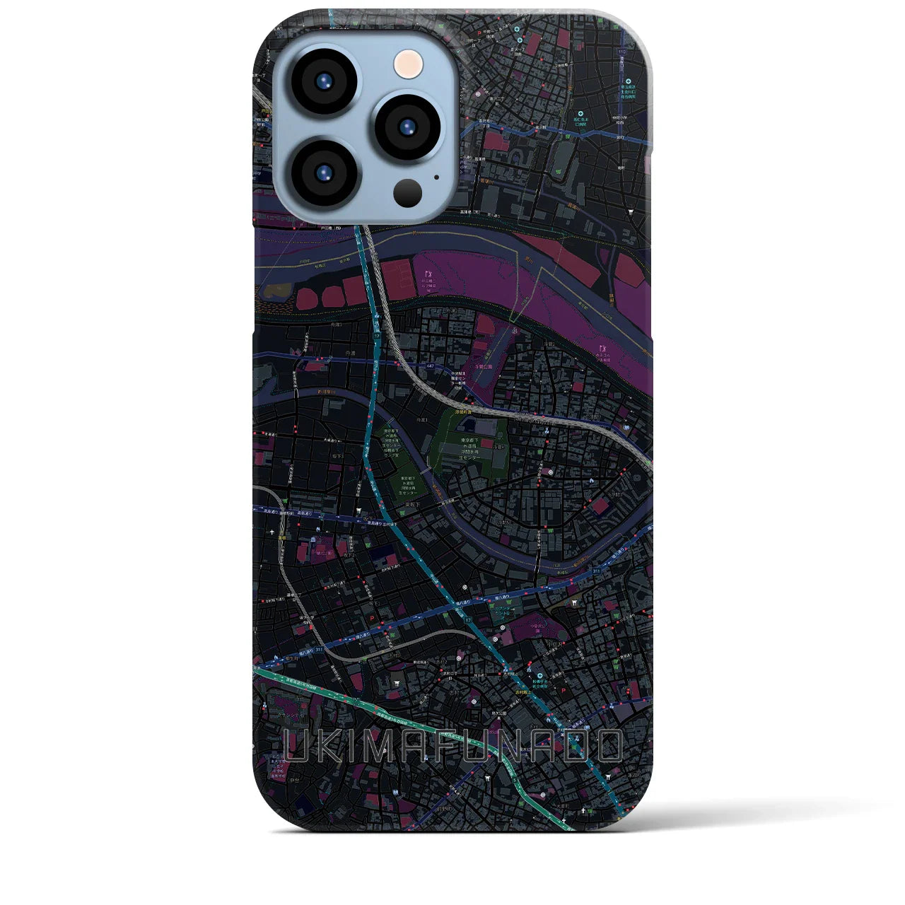 【浮間舟渡(東京都)】地図柄iPhoneケース(バックカバータイプ)