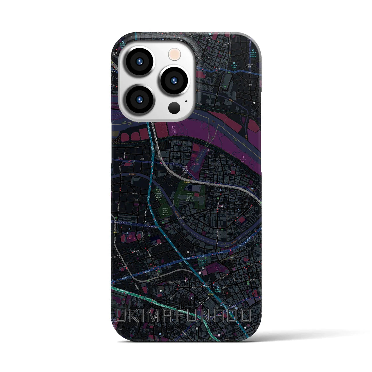 【浮間舟渡(東京都)】地図柄iPhoneケース(バックカバータイプ)