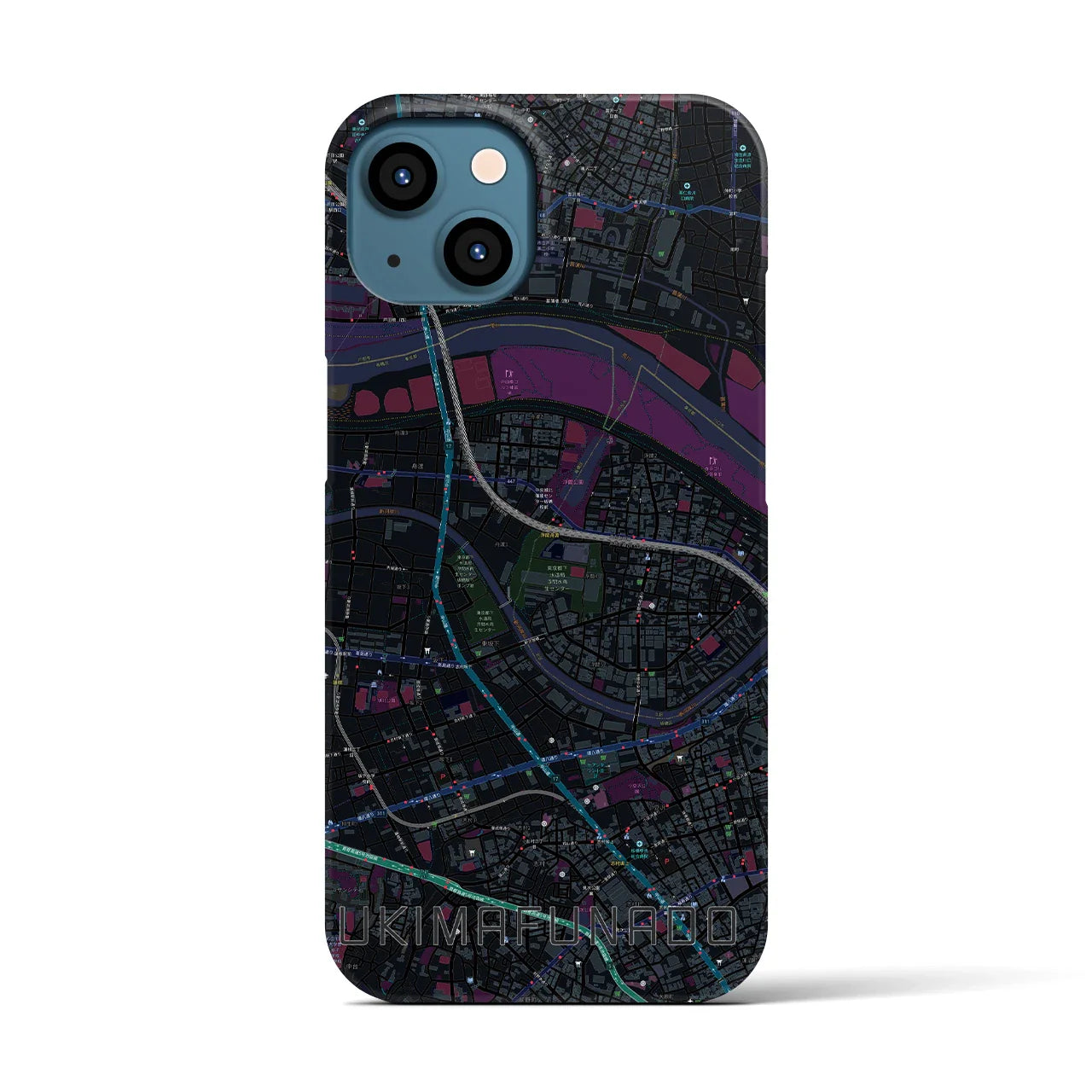 【浮間舟渡(東京都)】地図柄iPhoneケース(バックカバータイプ)