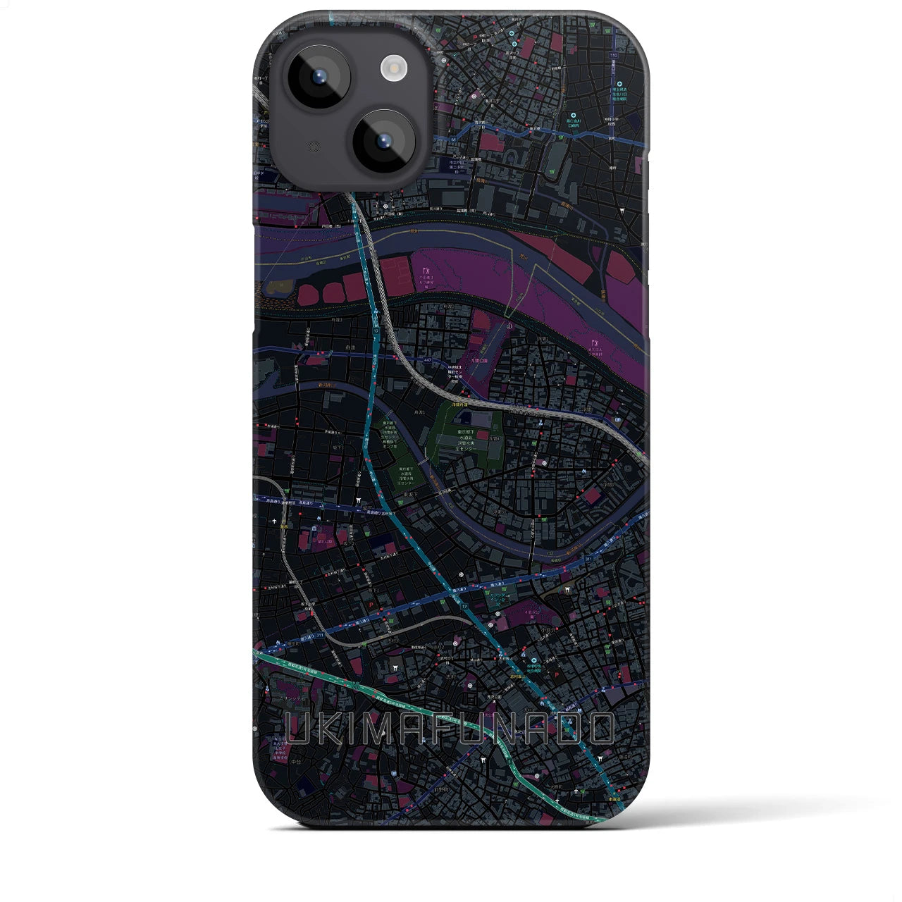 【浮間舟渡(東京都)】地図柄iPhoneケース(バックカバータイプ)