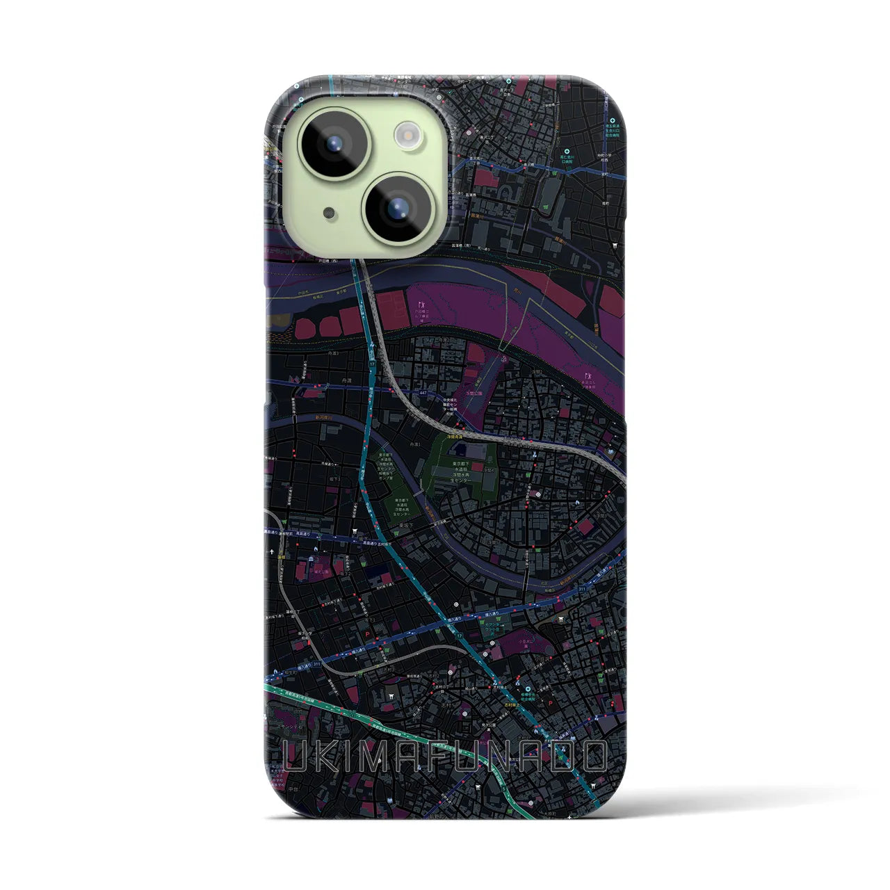 【浮間舟渡(東京都)】地図柄iPhoneケース(バックカバータイプ)