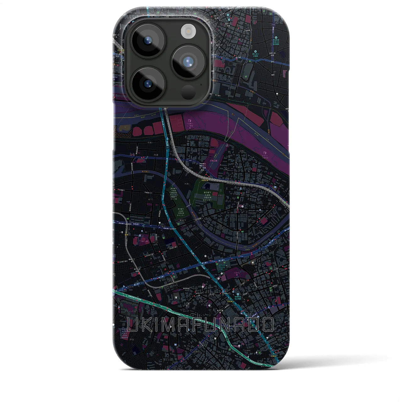 【浮間舟渡(東京都)】地図柄iPhoneケース(バックカバータイプ)