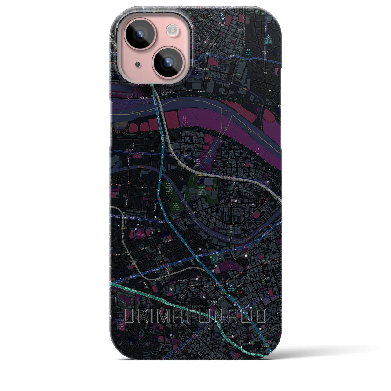 【浮間舟渡(東京都)】地図柄iPhoneケース(バックカバータイプ)