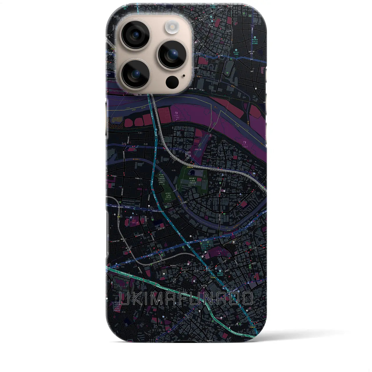 【浮間舟渡(東京都)】地図柄iPhoneケース(バックカバータイプ)