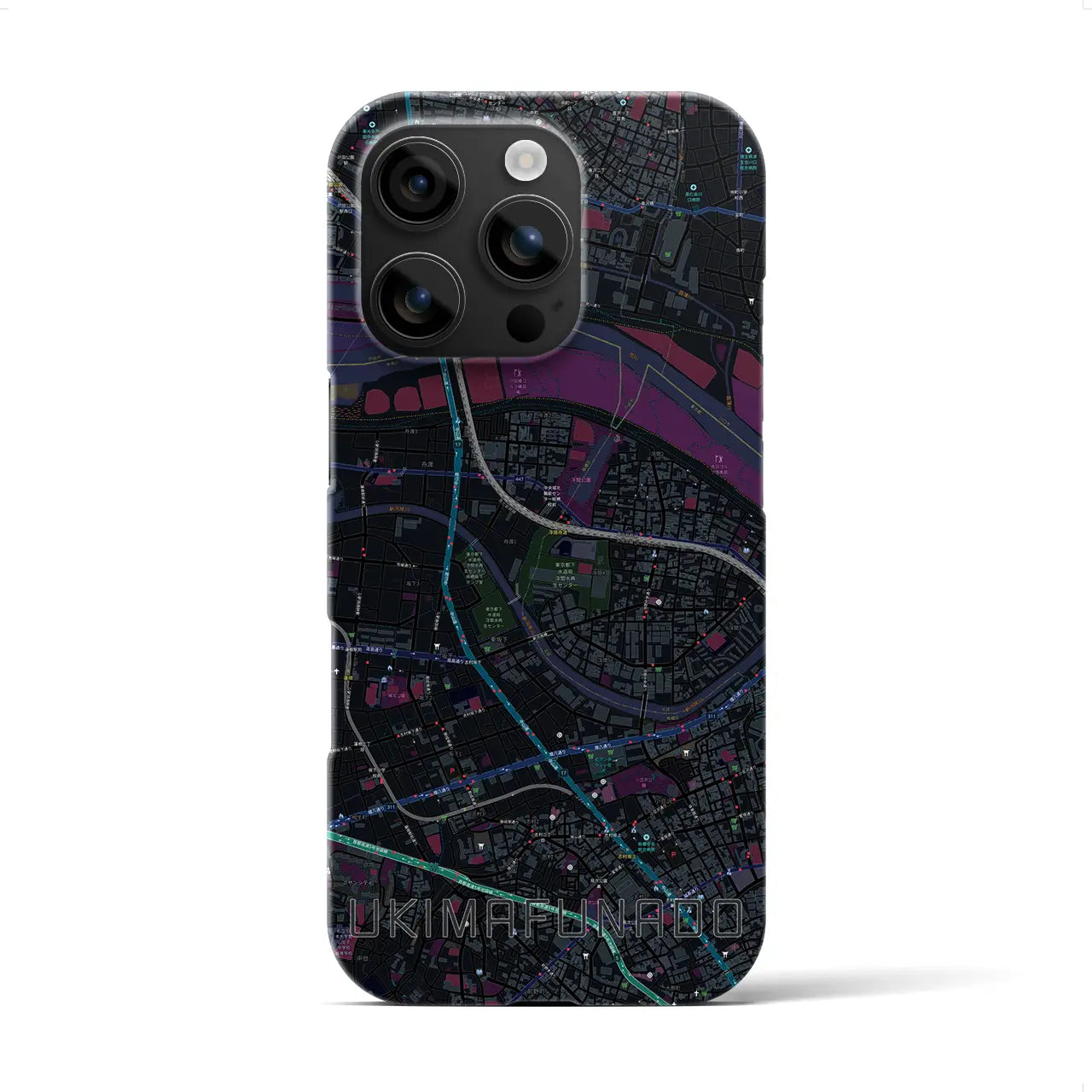 【浮間舟渡(東京都)】地図柄iPhoneケース(バックカバータイプ)