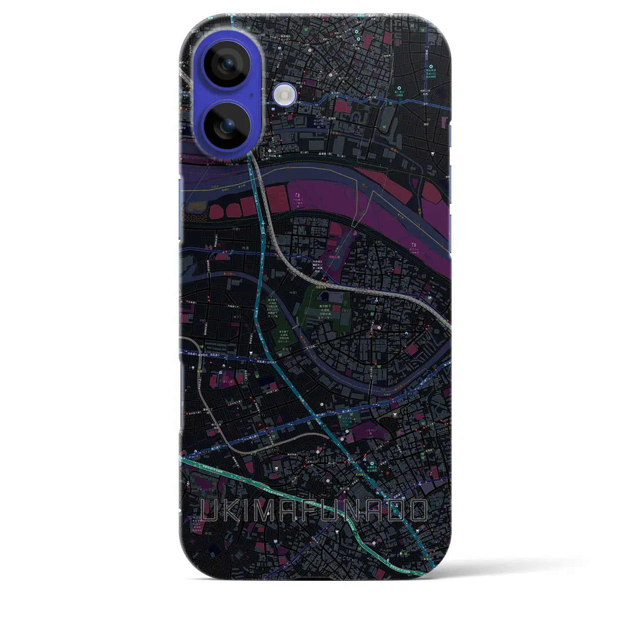 【浮間舟渡(東京都)】地図柄iPhoneケース(バックカバータイプ)