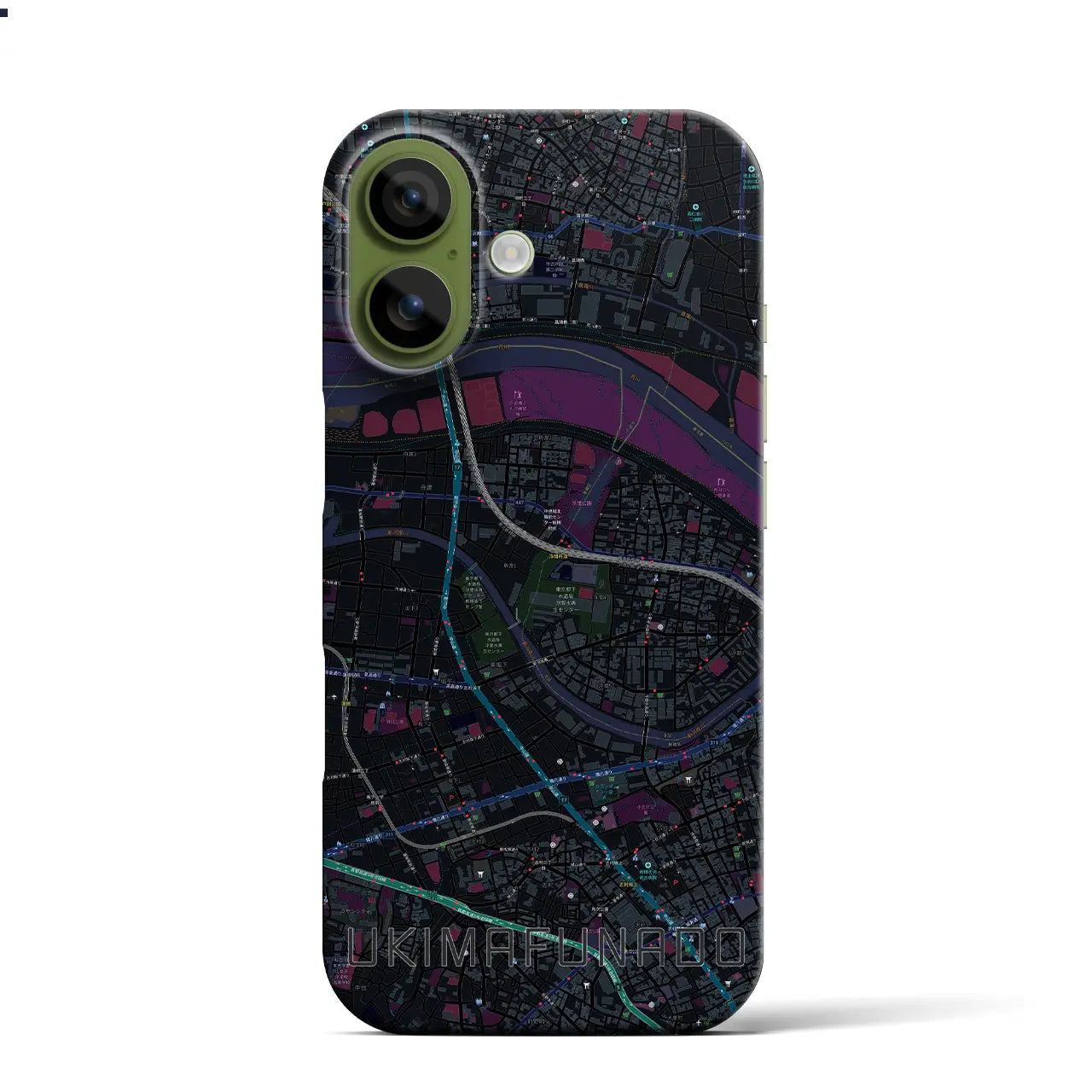 【浮間舟渡(東京都)】地図柄iPhoneケース(バックカバータイプ)