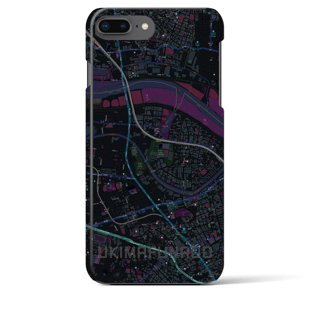 【浮間舟渡(東京都)】地図柄iPhoneケース(バックカバータイプ)