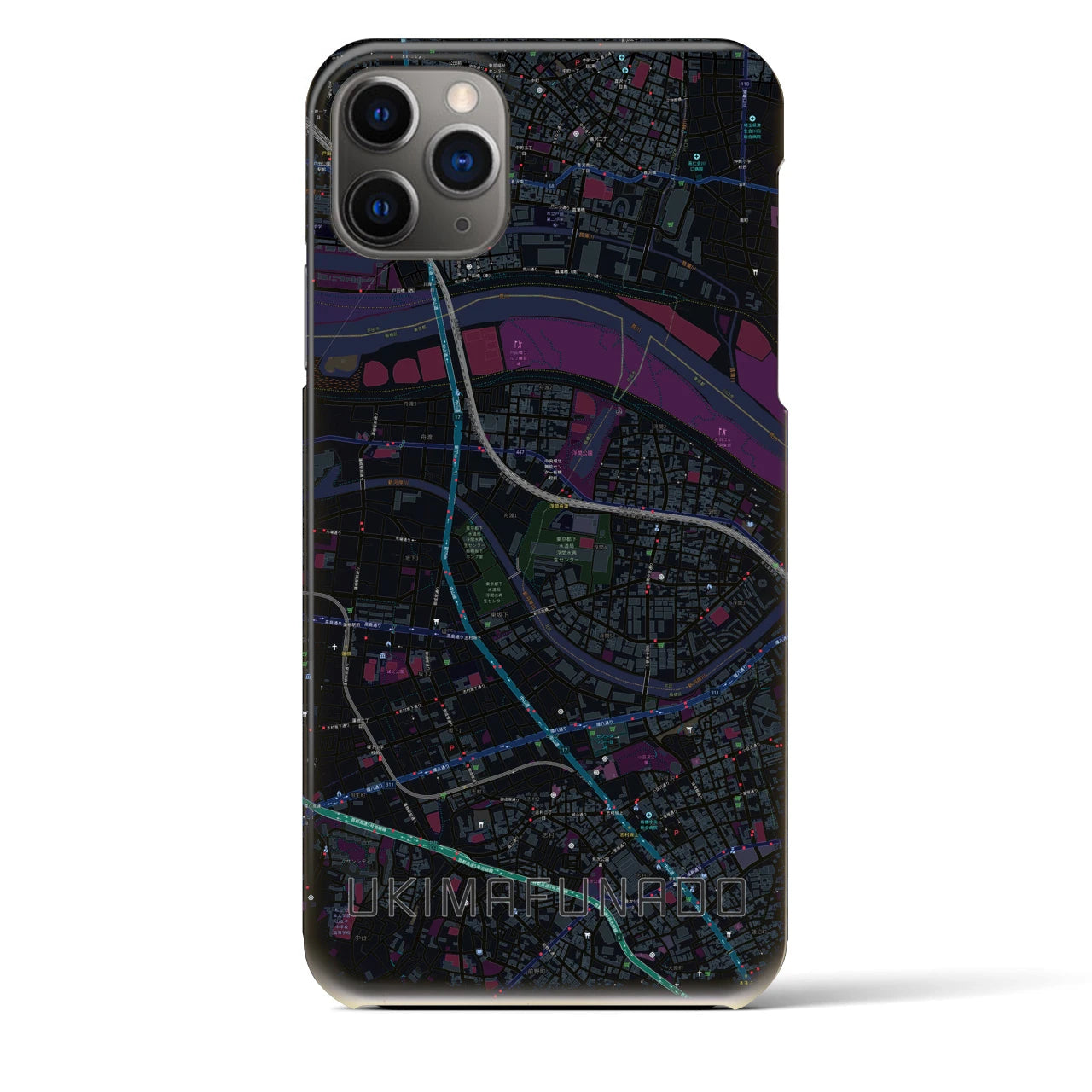 【浮間舟渡(東京都)】地図柄iPhoneケース(バックカバータイプ)