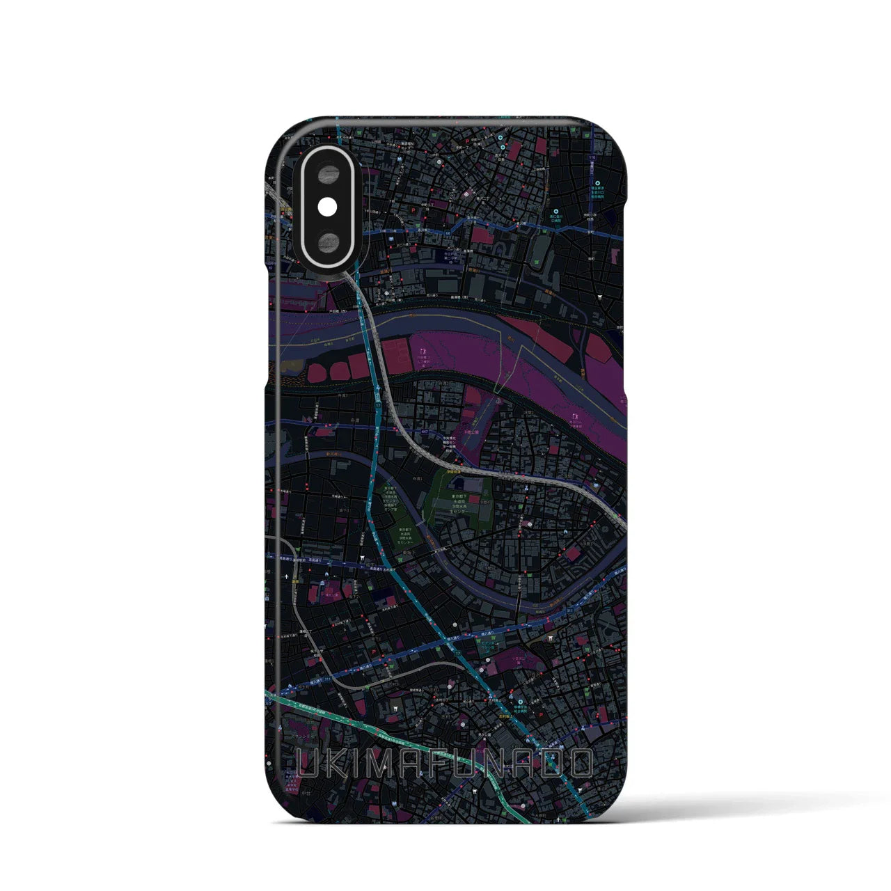 【浮間舟渡(東京都)】地図柄iPhoneケース(バックカバータイプ)