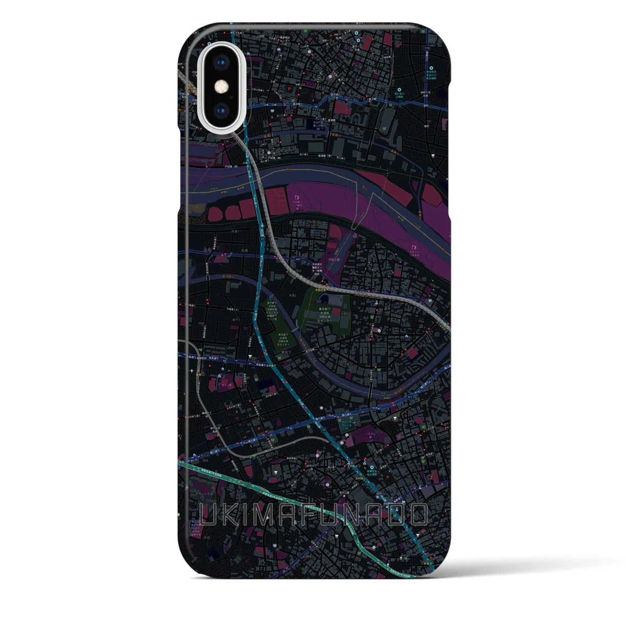 【浮間舟渡(東京都)】地図柄iPhoneケース(バックカバータイプ)