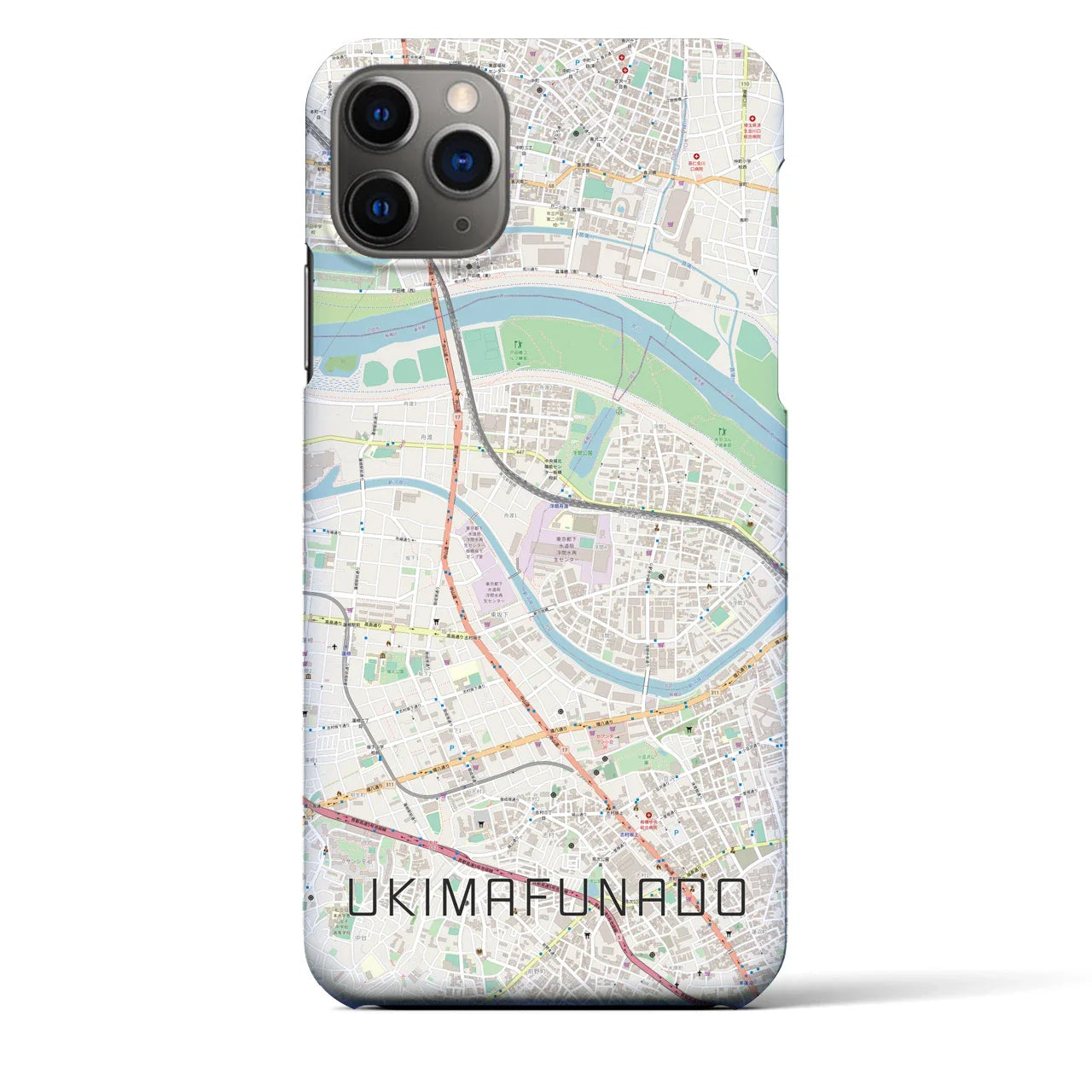 【浮間舟渡(東京都)】地図柄iPhoneケース(バックカバータイプ)