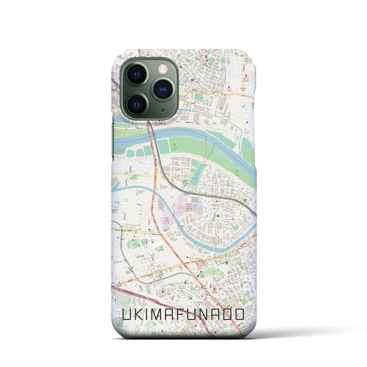 【浮間舟渡(東京都)】地図柄iPhoneケース(バックカバータイプ)