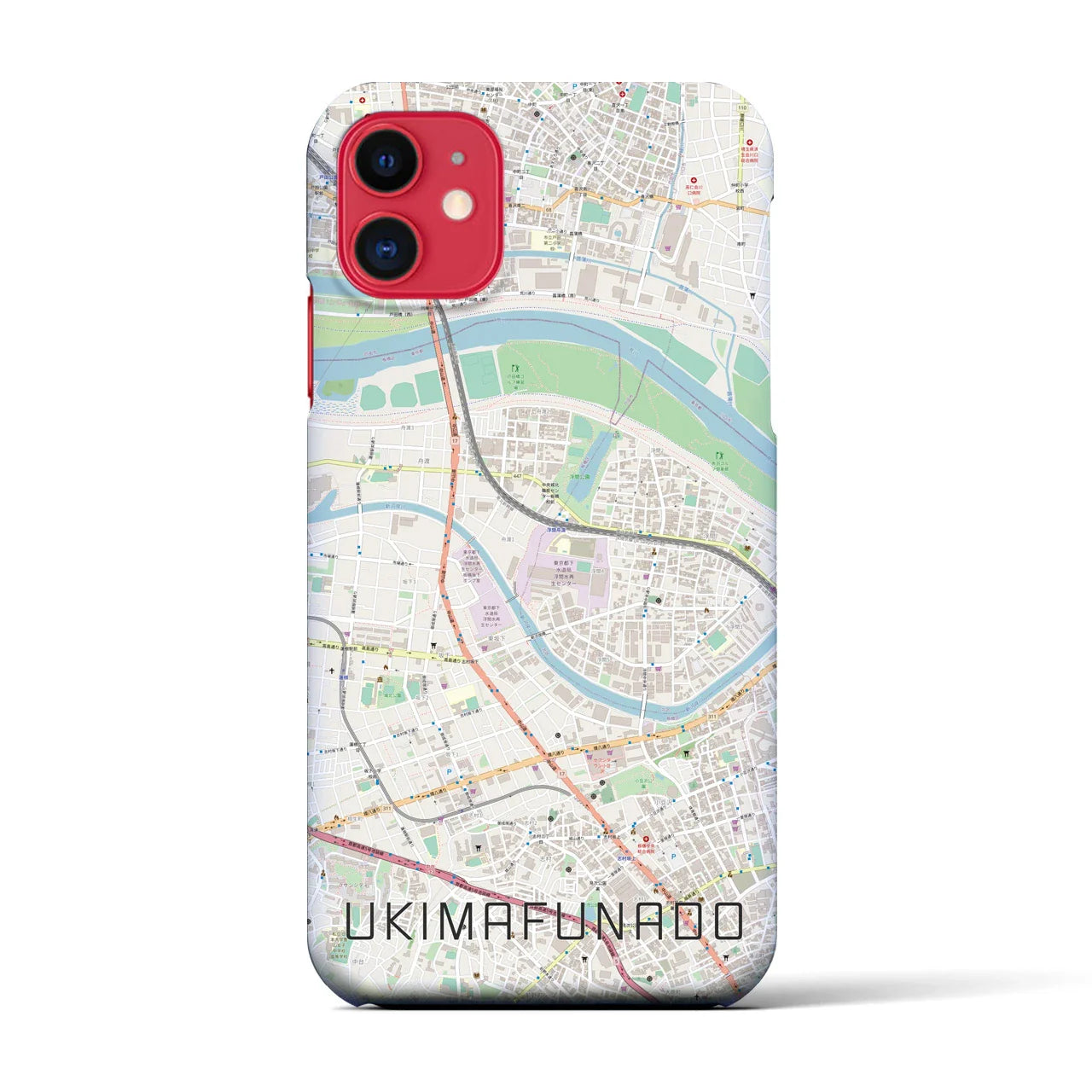 【浮間舟渡(東京都)】地図柄iPhoneケース(バックカバータイプ)