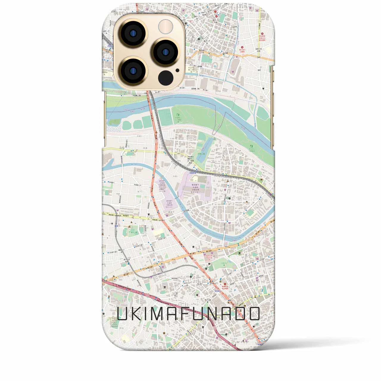 【浮間舟渡(東京都)】地図柄iPhoneケース(バックカバータイプ)