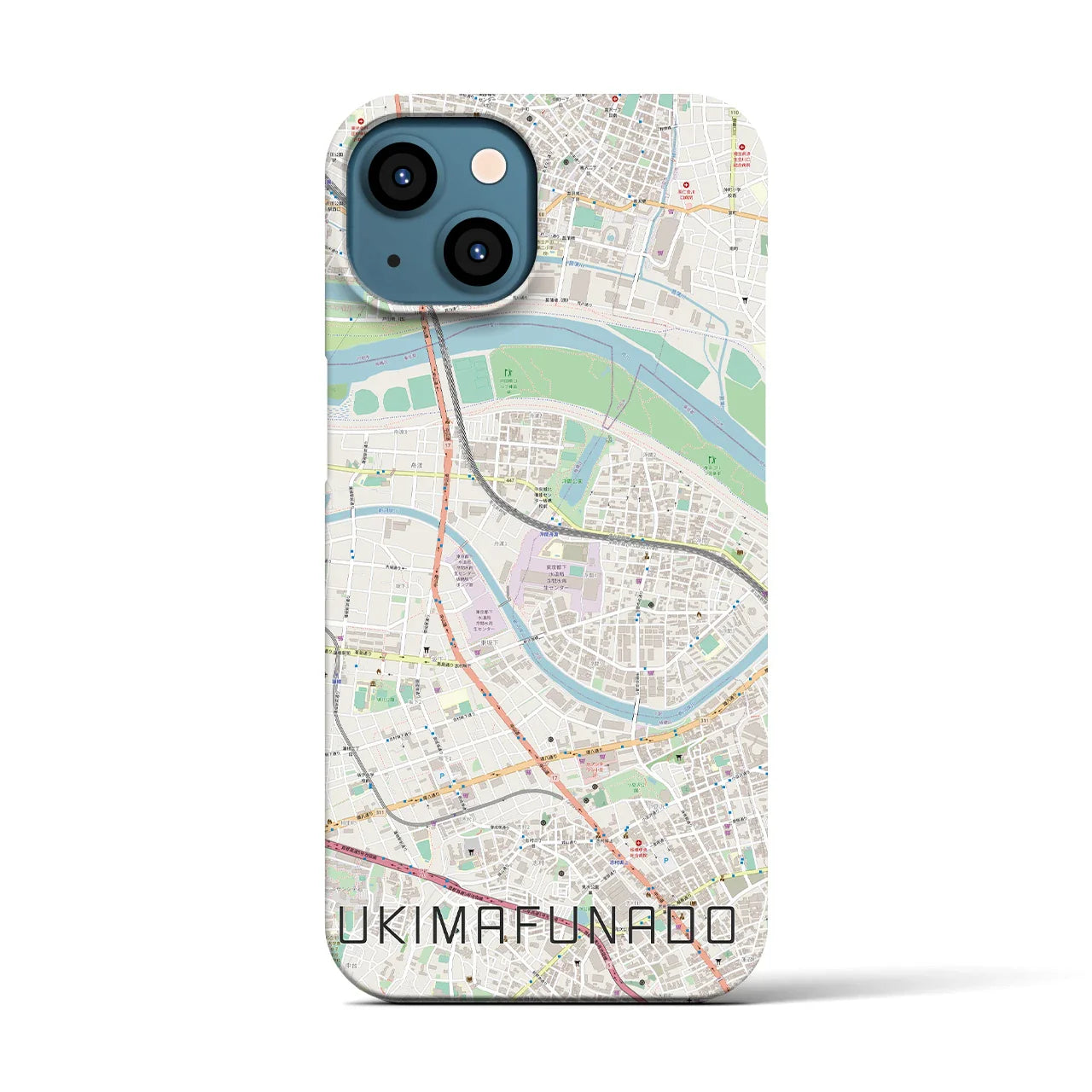 【浮間舟渡(東京都)】地図柄iPhoneケース(バックカバータイプ)