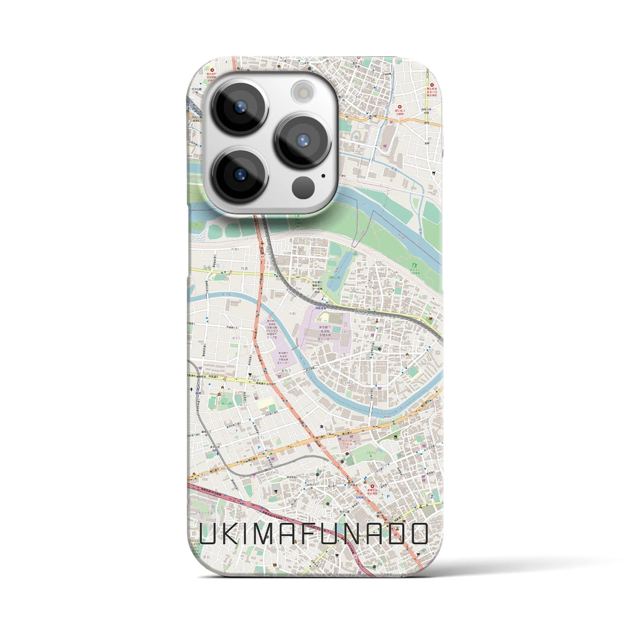 【浮間舟渡(東京都)】地図柄iPhoneケース(バックカバータイプ)