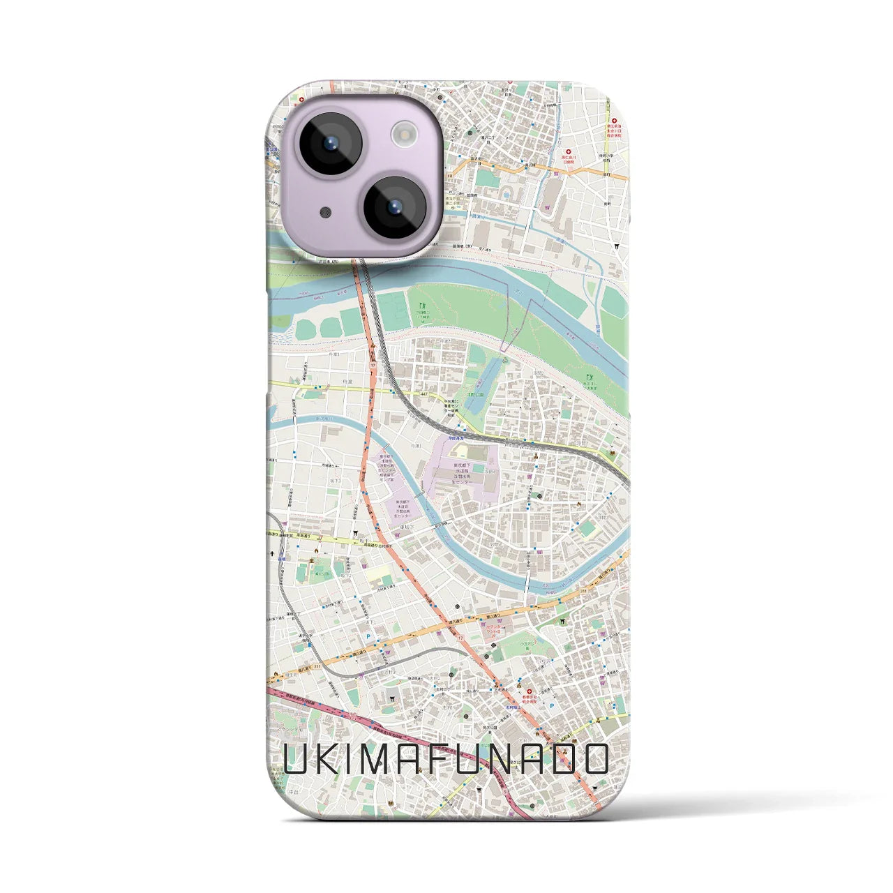 【浮間舟渡(東京都)】地図柄iPhoneケース(バックカバータイプ)