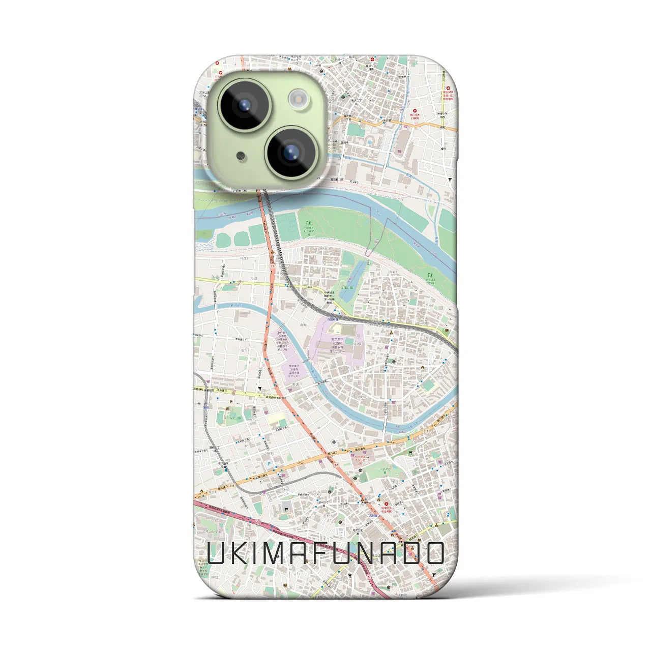 【浮間舟渡(東京都)】地図柄iPhoneケース(バックカバータイプ)