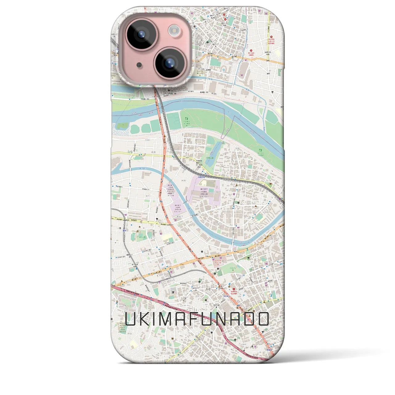 【浮間舟渡(東京都)】地図柄iPhoneケース(バックカバータイプ)