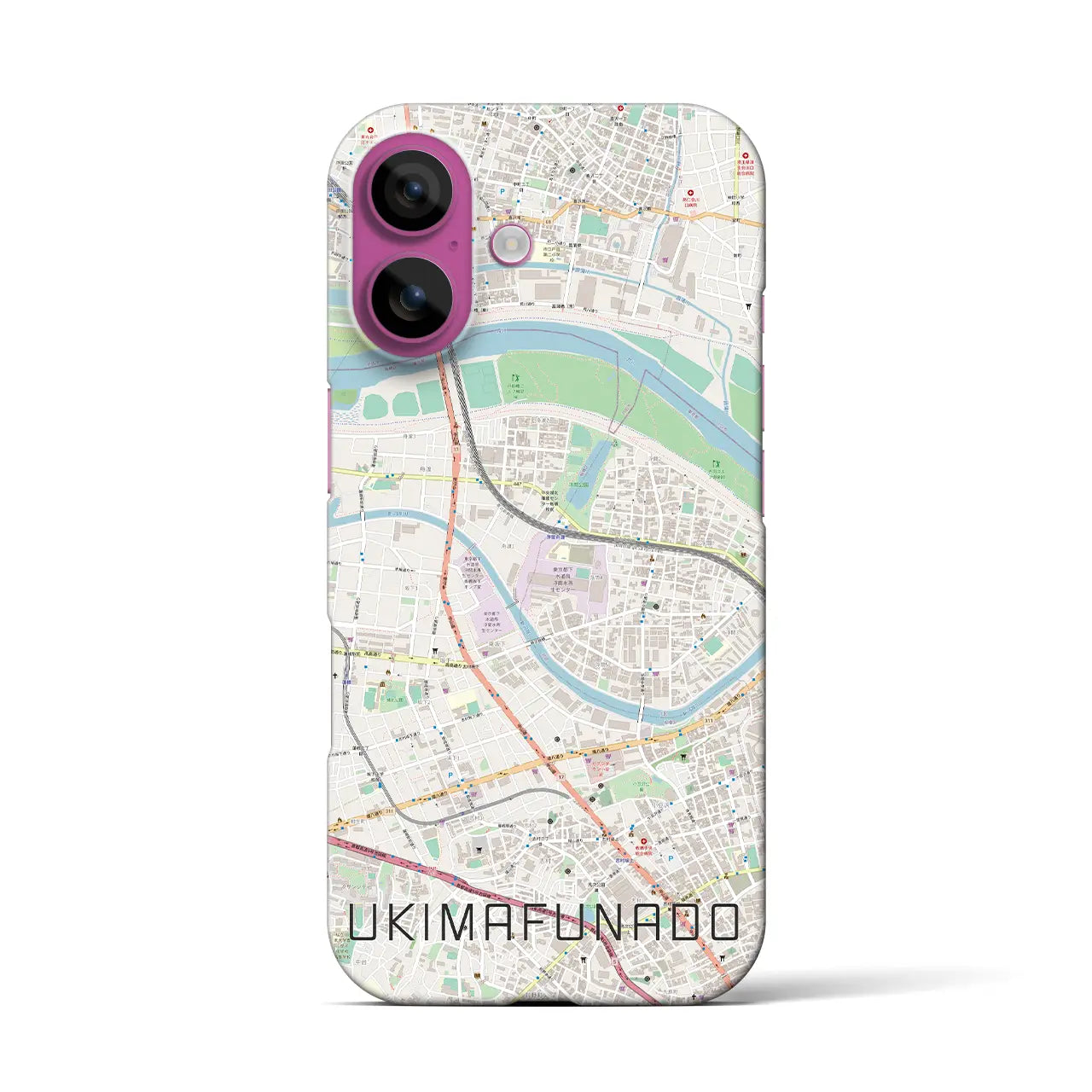 【浮間舟渡(東京都)】地図柄iPhoneケース(バックカバータイプ)