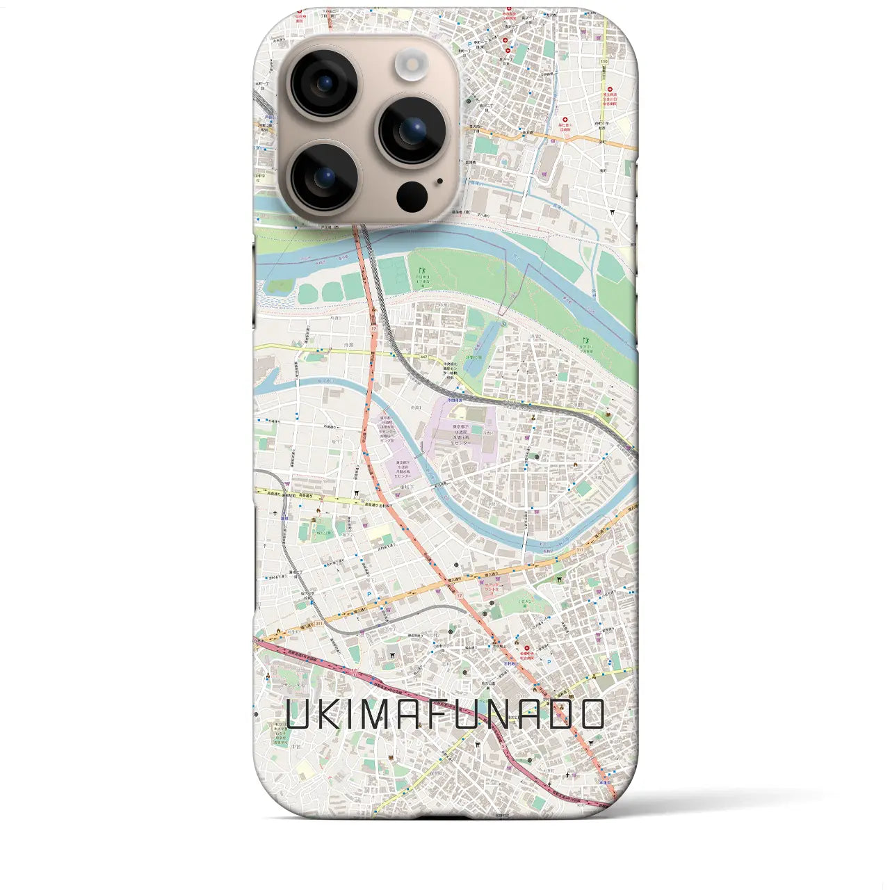 【浮間舟渡(東京都)】地図柄iPhoneケース(バックカバータイプ)