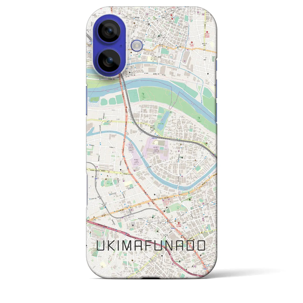 【浮間舟渡(東京都)】地図柄iPhoneケース(バックカバータイプ)ナチュラル・iPhone 16 Pro Max 用