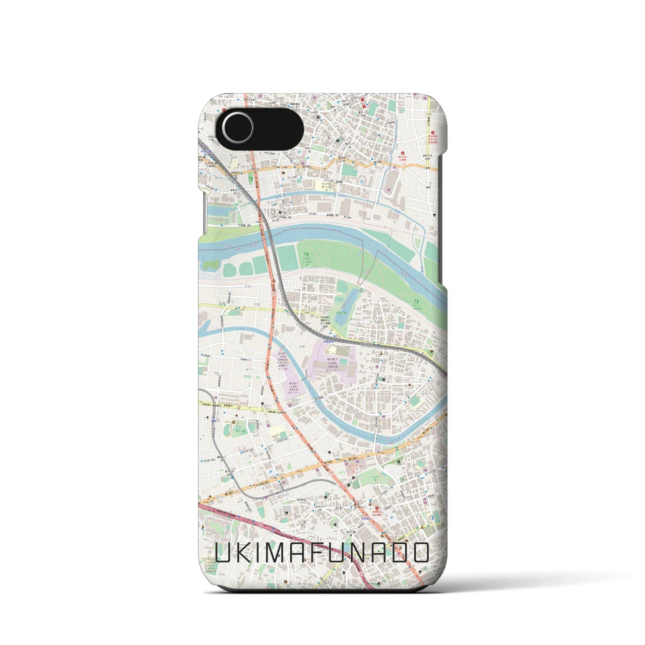 【浮間舟渡(東京都)】地図柄iPhoneケース(バックカバータイプ)