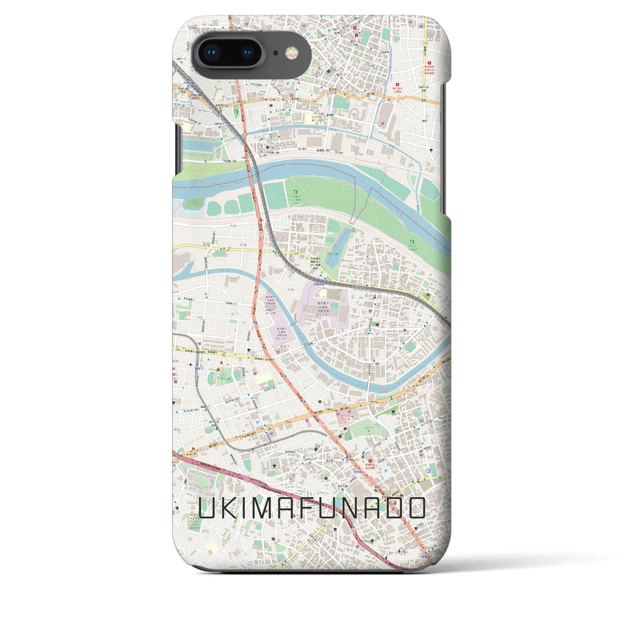 【浮間舟渡(東京都)】地図柄iPhoneケース(バックカバータイプ)